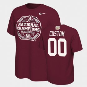 #00 Custom 2020 National Champions University of Alabama 3X CFP Men Crimson T-Shirts 406401-538 #00 Custom 2020 National Champions University of Alabama 3X CFP Men Crimson T-Shirts 406401-538