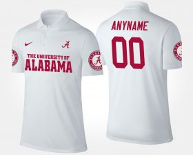 #00 Custom Name and Number University of Alabama Men's White Polo 646767-145 #00 Custom Name and Number University of Alabama Men's White Polo 646767-145