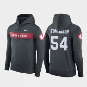 #54 Dalvin Tomlinson Sideline Seismic University of Alabama Football Performance Mens Anthracite Hoodie 205970-398 #54 Dalvin Tomlinson Sideline Seismic University of Alabama Football Performance Mens Anthracite Hoodie 205970-398