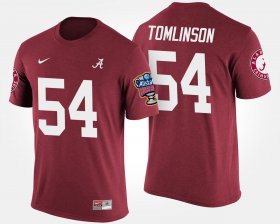 #54 Dalvin Tomlinson Bowl Game Bama Sugar Bowl Mens Crimson T-Shirts 838130-954 #54 Dalvin Tomlinson Bowl Game Bama Sugar Bowl Mens Crimson T-Shirts 838130-954