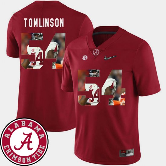 #54 Dalvin Tomlinson Pictorial Fashion Alabama Crimson Tide Football Men Crimson Jerseys 643965-563