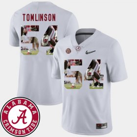 #54 Dalvin Tomlinson Pictorial Fashion Alabama Crimson Tide Football Mens White Jerseys 862653-634