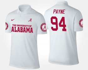 #94 Da'Ron Payne Name and Number Bama Men's White Polo 672430-750 #94 Da'Ron Payne Name and Number Bama Men's White Polo 672430-750
