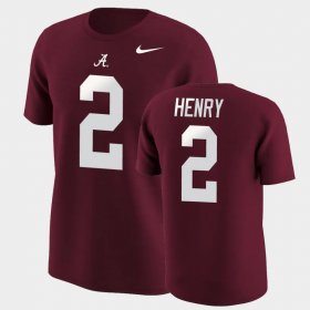#2 Derrick Henry College Football University of Alabama Name & Number Men's Crimson T-Shirts 955577-913 #2 Derrick Henry College Football University of Alabama Name & Number Men's Crimson T-Shirts 955577-913