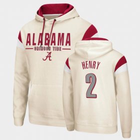 #2 Derrick Henry Fortress Alabama Crimson Tide Pullover Men's Cream Hoodie 736912-272 #2 Derrick Henry Fortress Alabama Crimson Tide Pullover Men's Cream Hoodie 736912-272