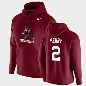 #2 Derrick Henry Vintage School Logo University of Alabama Pullover Mens Crimson Hoodies 199368-888 #2 Derrick Henry Vintage School Logo University of Alabama Pullover Mens Crimson Hoodies 199368-888