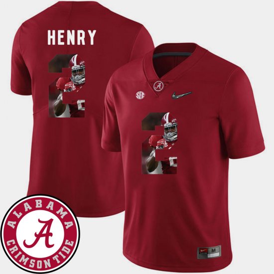 #2 Derrick Henry Pictorial Fashion Bama Football Mens Crimson Jerseys 599894-959