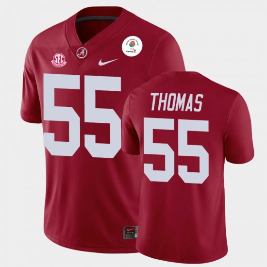 #55 Derrick Thomas 2021 Rose Bowl Alabama Champions Mens Crimson Jersey 462965-519