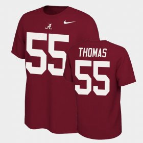 #55 Derrick Thomas Name and Number Bama Name & Number Retro Mens Crimson T-Shirts 717298-745 #55 Derrick Thomas Name and Number Bama Name & Number Retro Mens Crimson T-Shirts 717298-745