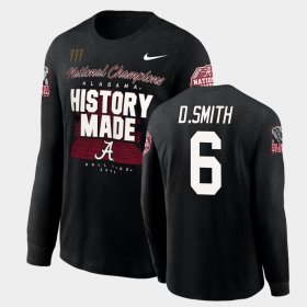 #6 DeVonta Smith 2020 National Champions University of Alabama History Made Long Sleeve Men Black T-Shirts 993324-696