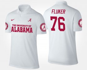 #76 D.J. Fluker Name and Number University of Alabama Men White Polo 973412-647 #76 D.J. Fluker Name and Number University of Alabama Men White Polo 973412-647