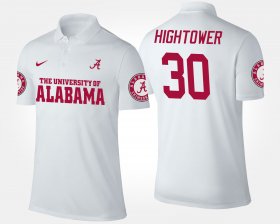 #30 Dont'a Hightower Name and Number Alabama Crimson Tide Men White Polo 296946-641 #30 Dont'a Hightower Name and Number Alabama Crimson Tide Men White Polo 296946-641