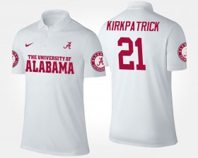 #21 Dre Kirkpatrick Name and Number Bama Mens White Polo 545133-909 #21 Dre Kirkpatrick Name and Number Bama Mens White Polo 545133-909