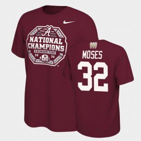 #32 Dylan Moses 2020 National Champions Alabama 3X CFP Men Crimson T-Shirts 951816-649 #32 Dylan Moses 2020 National Champions Alabama 3X CFP Men Crimson T-Shirts 951816-649