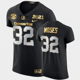 #32 Dylan Moses 2021 National Championship Alabama Crimson Tide Golden Edition Mens Black Jersey 931606-578 #32 Dylan Moses 2021 National Championship Alabama Crimson Tide Golden Edition Mens Black Jersey 931606-578