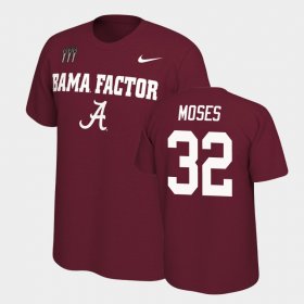 #32 Dylan Moses College Football University of Alabama Mantra Men's Crimson T-Shirts 849956-201 #32 Dylan Moses College Football University of Alabama Mantra Men's Crimson T-Shirts 849956-201