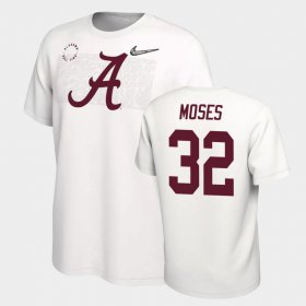 #32 Dylan Moses College Football Bama Playoff Men White T-Shirt 233370-893 #32 Dylan Moses College Football Bama Playoff Men White T-Shirt 233370-893