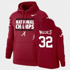 #32 Dylan Moses 2020 National Champions Alabama Pullover Men Crimson Hoodies 963944-491 #32 Dylan Moses 2020 National Champions Alabama Pullover Men Crimson Hoodies 963944-491