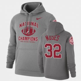 #32 Dylan Moses 2020 National Champions Bama Retro Pullover Men Heathered Gray Hoodie 359136-272 #32 Dylan Moses 2020 National Champions Bama Retro Pullover Men Heathered Gray Hoodie 359136-272