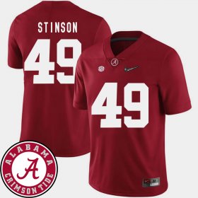 #49 Ed Stinson College Football Bama 2018 SEC Patch Men's Crimson Jersey 409977-942