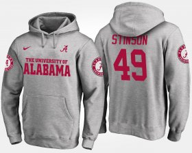 #49 Ed Stinson Name and Number Bama Mens Gray Hoodie 521143-575 #49 Ed Stinson Name and Number Bama Mens Gray Hoodie 521143-575