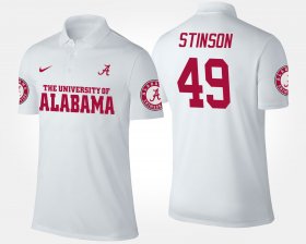 #49 Ed Stinson Name and Number Bama Mens White Polo 928722-214 #49 Ed Stinson Name and Number Bama Mens White Polo 928722-214