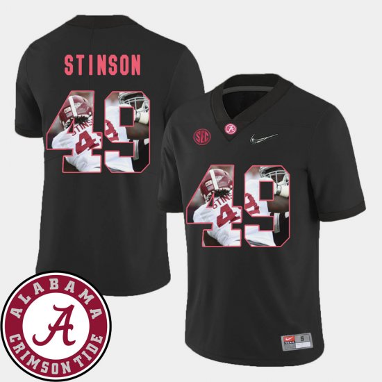 #49 Ed Stinson Pictorial Fashion Bama Football Men\'s Black Jerseys 157573-631