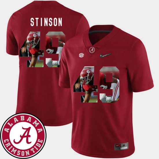 #49 Ed Stinson Pictorial Fashion Bama Football Men\'s Crimson Jersey 422118-856