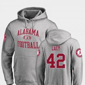#42 Eddie Lacy Neutral Zone University of Alabama College Football Mens Ash Hoodie 764598-241 #42 Eddie Lacy Neutral Zone University of Alabama College Football Mens Ash Hoodie 764598-241