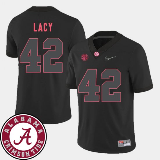 #42 Eddie Lacy College Football University of Alabama 2018 SEC Patch Men\'s Black Jerseys 710918-331