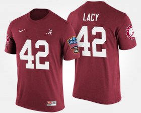 #42 Eddie Lacy Bowl Game University of Alabama Sugar Bowl Men's Crimson T-Shirts 559215-710 #42 Eddie Lacy Bowl Game University of Alabama Sugar Bowl Men's Crimson T-Shirts 559215-710