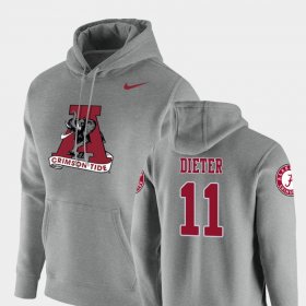 #11 Gehrig Dieter Vault Logo Club Alabama Crimson Tide Pullover Men Heathered Gray Hoodie 158219-503 #11 Gehrig Dieter Vault Logo Club Alabama Crimson Tide Pullover Men Heathered Gray Hoodie 158219-503