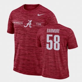 #58 Christian Barmore GFX Velocity Alabama Sideline Legend Performance Men Crimson T-Shirts 774488-624 #58 Christian Barmore GFX Velocity Alabama Sideline Legend Performance Men Crimson T-Shirts 774488-624