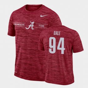 #94 DJ Dale GFX Velocity Alabama Crimson Tide Sideline Legend Performance Men Crimson T-Shirts 311049-239 #94 DJ Dale GFX Velocity Alabama Crimson Tide Sideline Legend Performance Men Crimson T-Shirts 311049-239