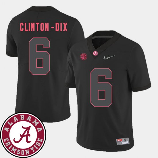 #6 Ha Ha Clinton-Dix College Football Alabama 2018 SEC Patch Men\'s Black Jersey 902600-879