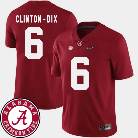 #6 Ha Ha Clinton-Dix College Football Alabama Crimson Tide 2018 SEC Patch Men\'s Crimson Jerseys 995591-630