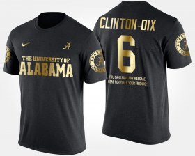 #6 Ha Ha Clinton-Dix Gold Limited Alabama Crimson Tide Short Sleeve With Message Mens Black T-Shirt 833572-309 #6 Ha Ha Clinton-Dix Gold Limited Alabama Crimson Tide Short Sleeve With Message Mens Black T-Shirt 833572-309