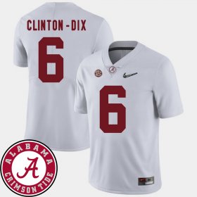 #6 Ha Ha Clinton-Dix College Football University of Alabama 2018 SEC Patch Men White Jerseys 816431-260