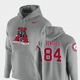 #84 Hale Hentges Vault Logo Club University of Alabama Pullover Mens Heathered Gray Hoodie 588928-220 #84 Hale Hentges Vault Logo Club University of Alabama Pullover Mens Heathered Gray Hoodie 588928-220