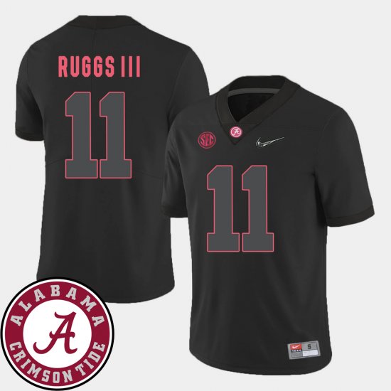 #11 Henry Ruggs III College Football Alabama 2018 SEC Patch Mens Black Jersey 469190-213