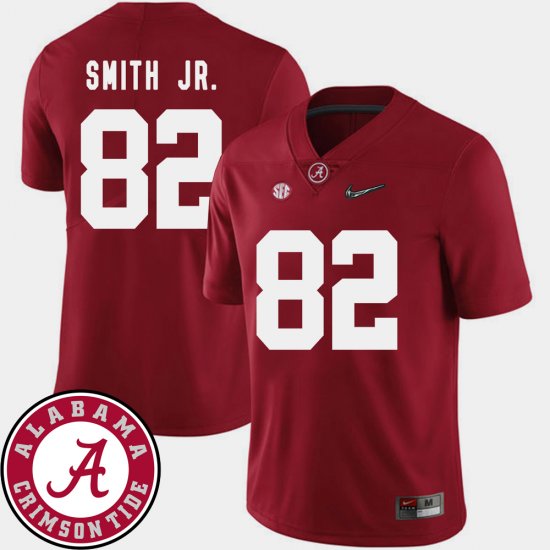 #82 Irv Smith Jr. College Football Bama 2018 SEC Patch Mens Crimson Jersey 405629-891