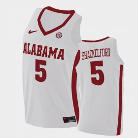 #5 Jaden Shackelford College Basketball Alabama Crimson Tide 2021 Swingman Men White Jerseys 537092-839