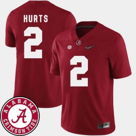 #2 Jalen Hurts College Football Alabama 2018 SEC Patch Men's Crimson Jersey 816899-889 #2 Jalen Hurts College Football Alabama 2018 SEC Patch Men's Crimson Jersey 816899-889