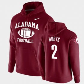 #2 Jalen Hurts Retro Football Bama Pullover Men Crimson Hoodies 407469-795 #2 Jalen Hurts Retro Football Bama Pullover Men Crimson Hoodies 407469-795