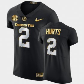 #2 Jalen Hurts Golden Edition Bama 2020-21 Authentic Men's Black Jersey 486189-164 #2 Jalen Hurts Golden Edition Bama 2020-21 Authentic Men's Black Jersey 486189-164