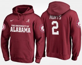 #2 Jalen Hurts Name and Number Alabama Crimson Tide Men Crimson Hoodies 770898-612 #2 Jalen Hurts Name and Number Alabama Crimson Tide Men Crimson Hoodies 770898-612