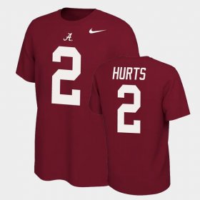 #2 Jalen Hurts Name and Number Bama Name & Number Retro Men's Crimson T-Shirts 955622-521 #2 Jalen Hurts Name and Number Bama Name & Number Retro Men's Crimson T-Shirts 955622-521