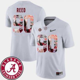 #90 Jarran Reed Pictorial Fashion Alabama Crimson Tide Football Men's White Jerseys 628275-218