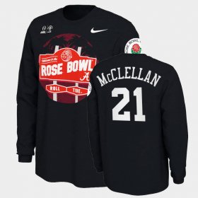 #21 Jase McClellan 2021 Rose Bowl Bama Illustrated Long Sleeve Men's Black T-Shirt 855446-283 #21 Jase McClellan 2021 Rose Bowl Bama Illustrated Long Sleeve Men's Black T-Shirt 855446-283