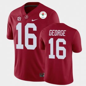 #16 Jayden George 2021 Rose Bowl Alabama Crimson Tide College Football Men Crimson Jerseys 520191-802